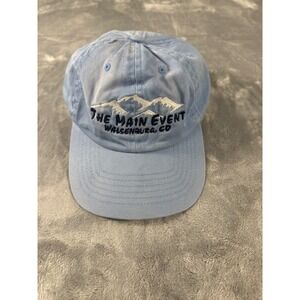The Main Event Walsenburg CO Mountains Embroidered Baseball Cap Blue Adjustable